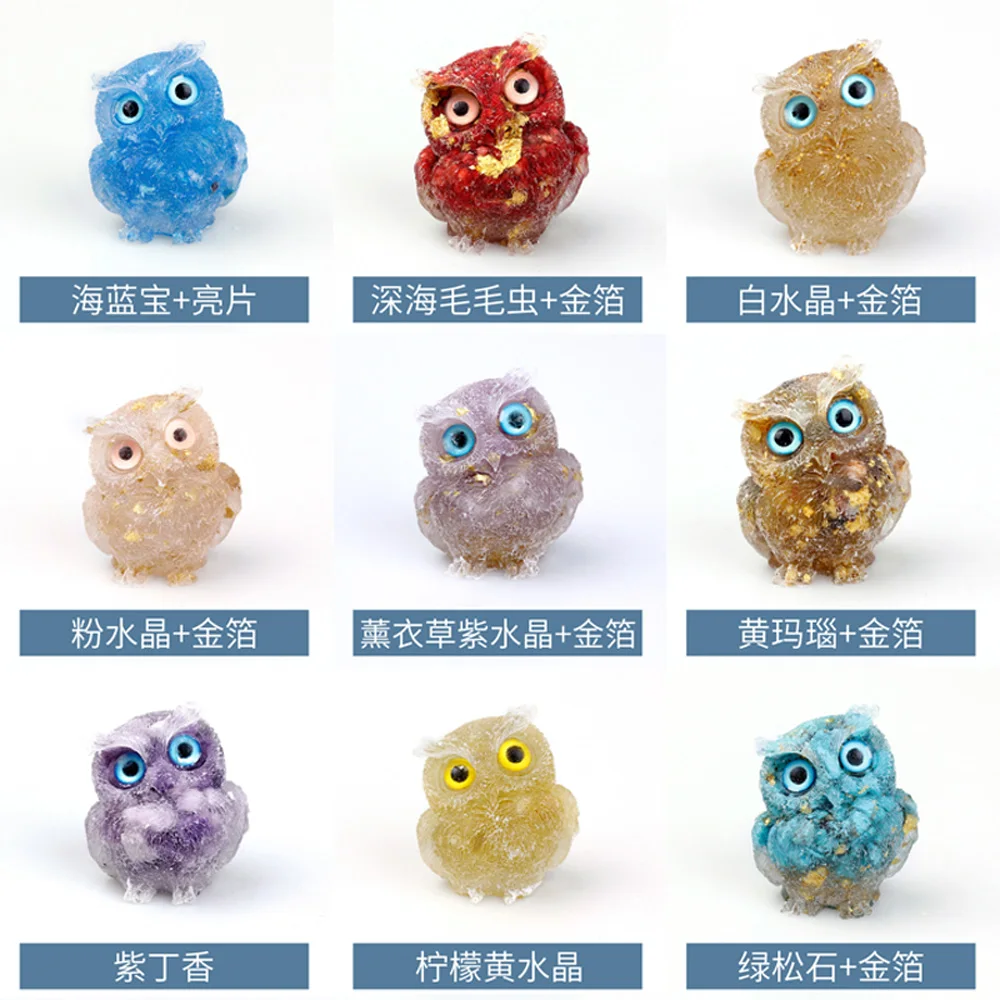 

Hot Owl Artwork Craft Animal Decoration Bookcase Living Room Ornaments Miniature Epoxy Resin Cute Model Figure Gift Toys