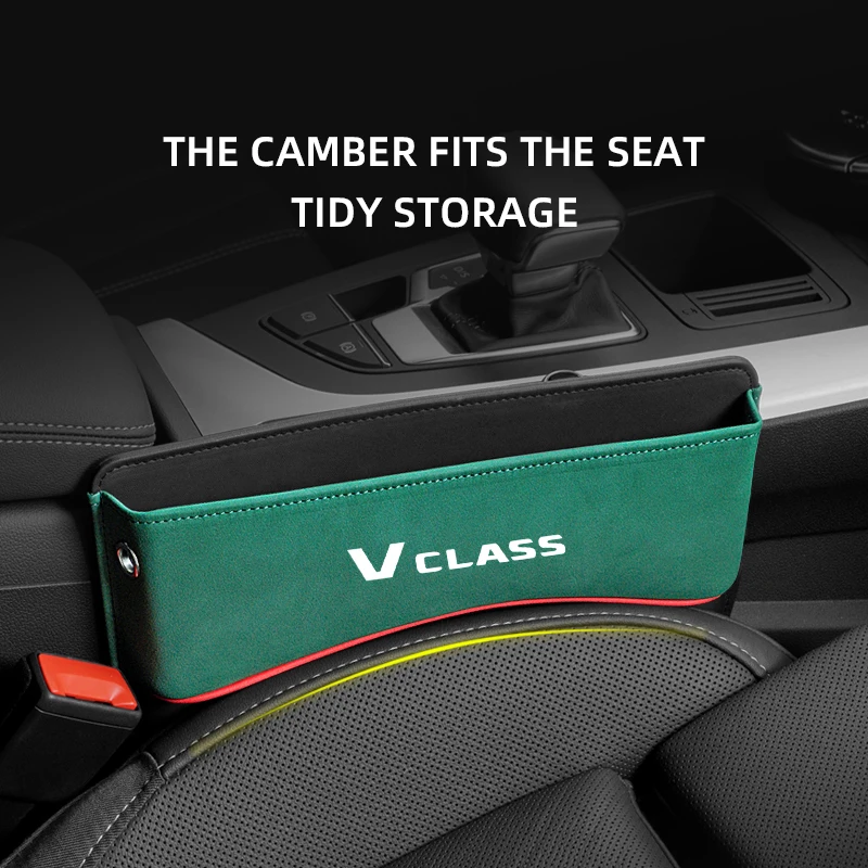 

Органайзер для зазора на сиденье автомобиля, Боковая Сумка для сиденья, запасное отверстие для зарядного кабеля для Mercede Benz V CLASS, универсальный автомобильный ящик для хранения на сиденье автомобиля
