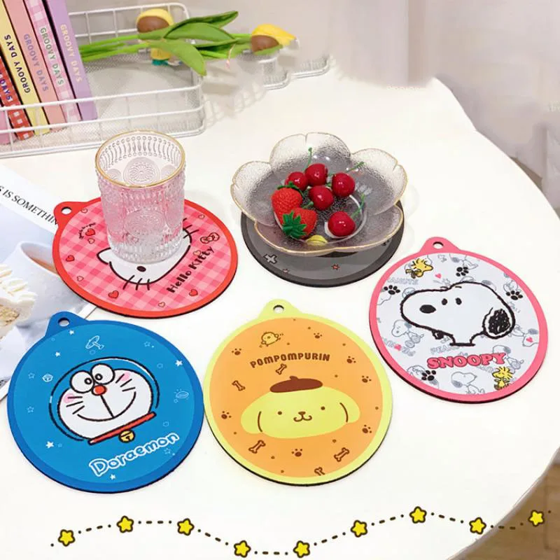

Hellokittys Kawaii Anime Sanrio Heat Insulation Pad Cartoon Cute Mymelody Kuromi Anti Scalding Non Slip Cushion Cup Cushion Gift