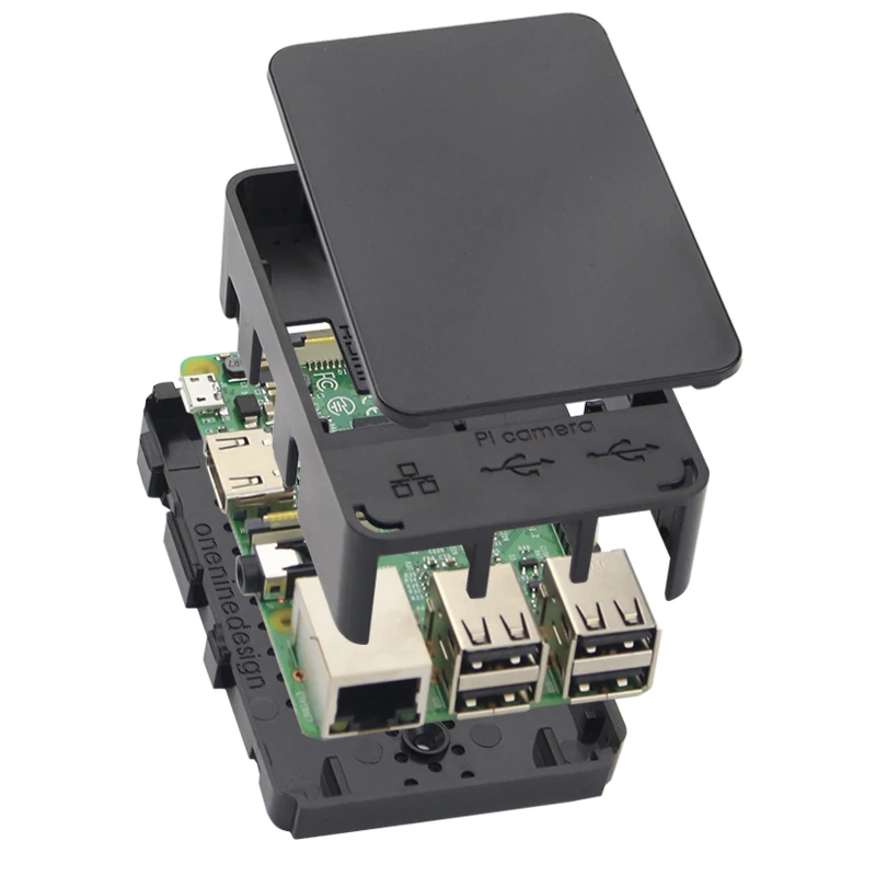 Aokin для Raspberry Pi чехол с алюминиевым радиатором защитный телефона + Plus 3 / 2