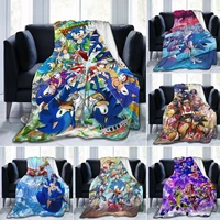 new anime cartoon s sonic soft blanket throw blanket flannel all season light weight for living room bedroom warm blanket gifts