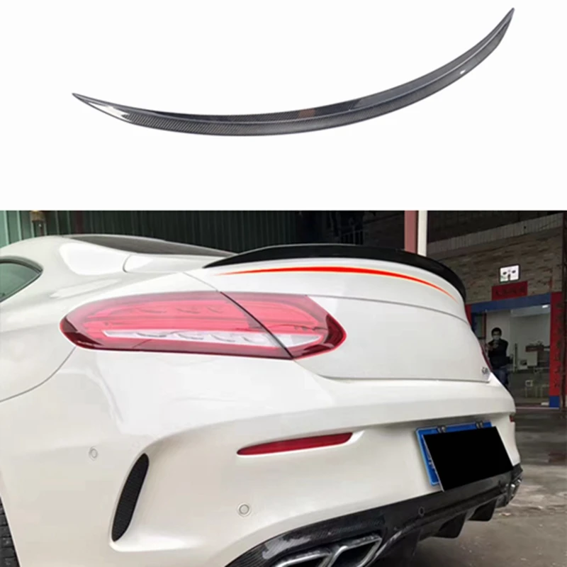 

For Mercedes Benz C Class W205 Spoiler Carbon Fiber Rear Trunk Spoiler wing C200 C250 C300 C180 C350 Coupe 2 Door Car 2015 - UP