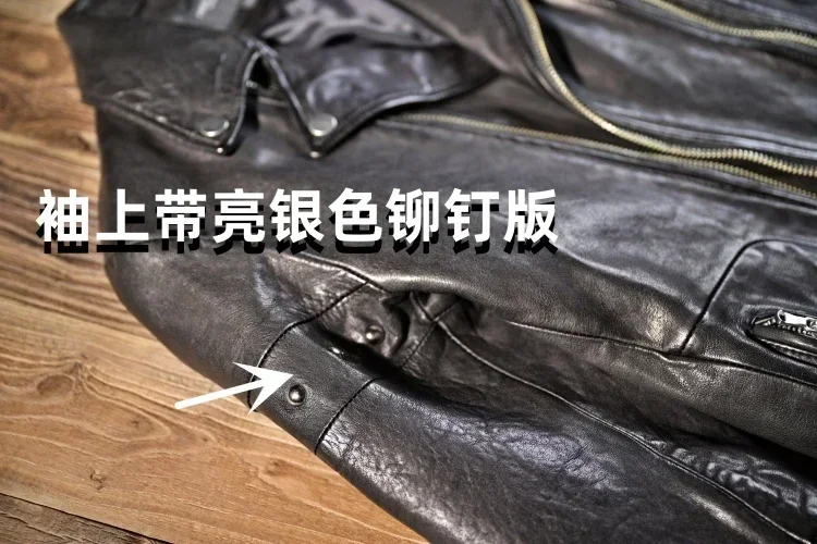 Мужская винтажная моющаяся куртка из натуральной овчины