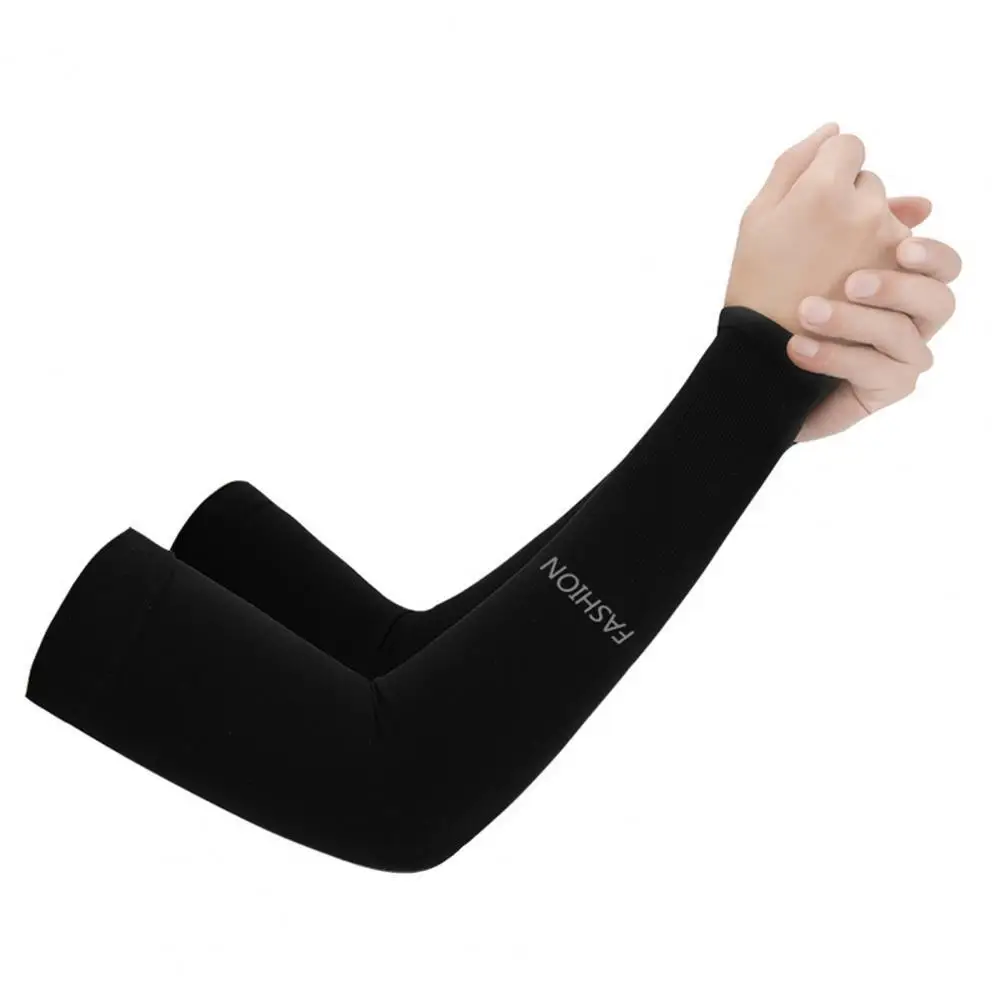 

Reusable 1 Pair Chic Good Breathability Cooling Sports Sleeves Lightweight Cycling Arm Sleeves Clear Texture for Riding