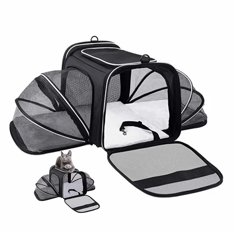 

Переносная сумка для домашних животных, воздухопроницаемая Складная уличная сумка для переноски кошек и собак, для путешествий и отдыха на открытом воздухе