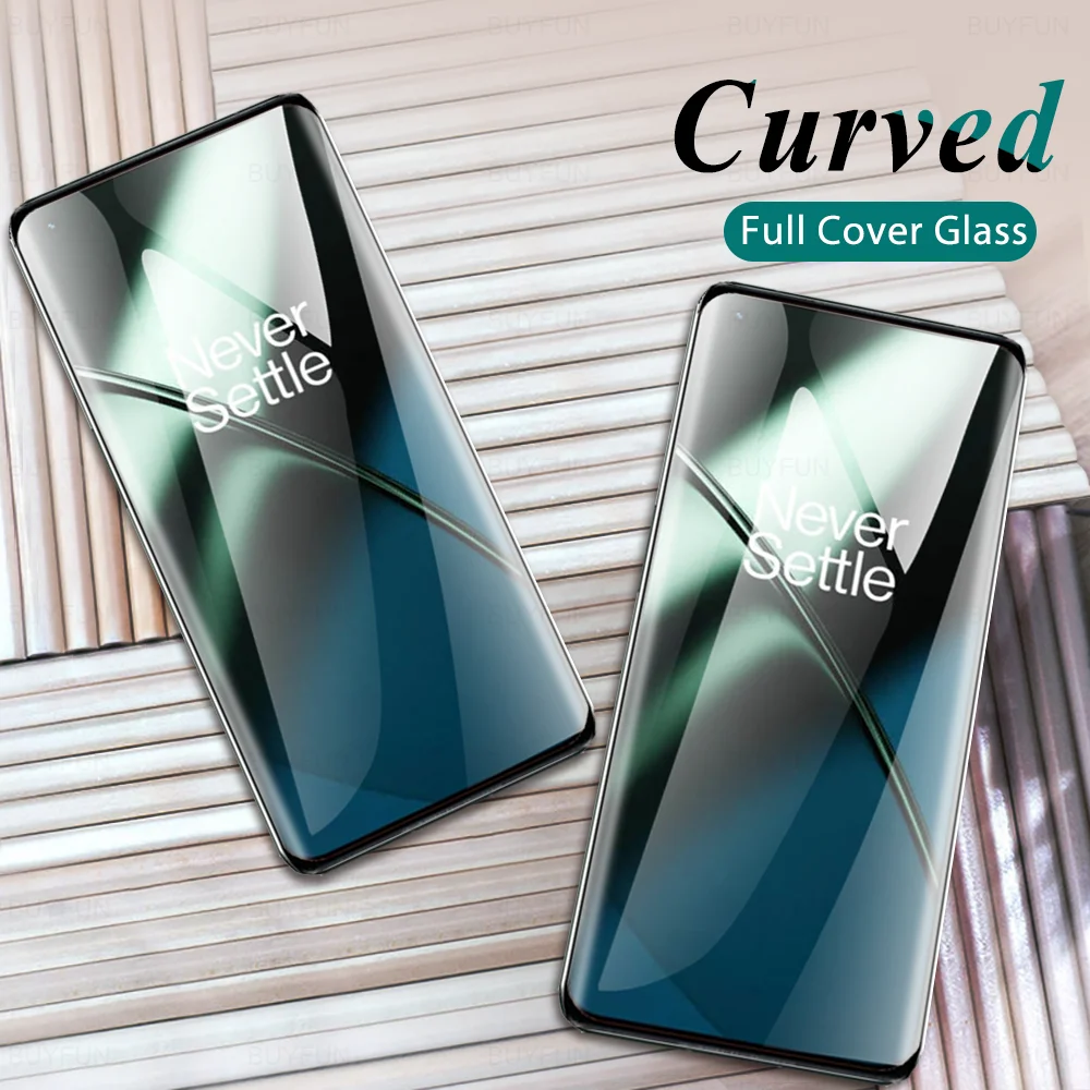 Curved Full Cover Glass For Oneplus 11 8 Pro 7 2Pcs Tempered Glass Film One Plus 8Pro 7Pro Oneplus11 5G PBH110 Screen Protector