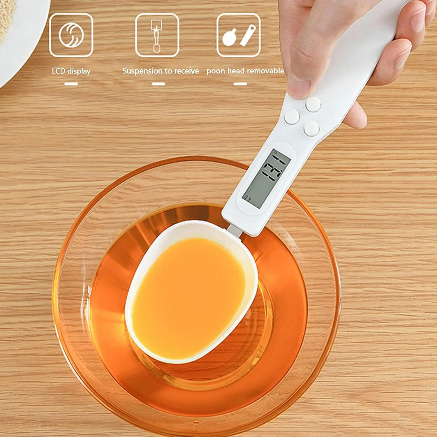 

Electronic Digital Measuring Spoons Mini Portable Kitchen Scale Multifunctional Measuring Tool for Food 500g 0.1g LCD Spoon