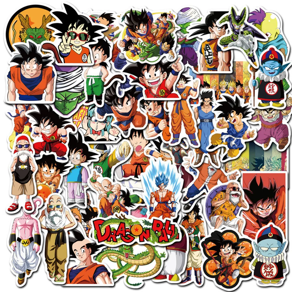 10/30/50pcs Dragon Ball Son Goku Stickers Anime Waterproof Cool Cartoon Decals DIY Motorcycle Suitcase Laptop Stickers for Kids