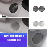 for tesla model 3 2018 2021 stainless steel car front column sound horn panel decoration cover trim auto styling accessories