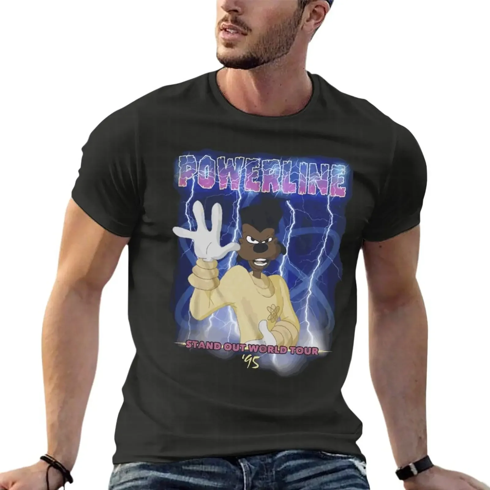 Powerline Tour 95 O Gooffyy Movie большие футболки Harajuku мужская одежда уличная с короткими