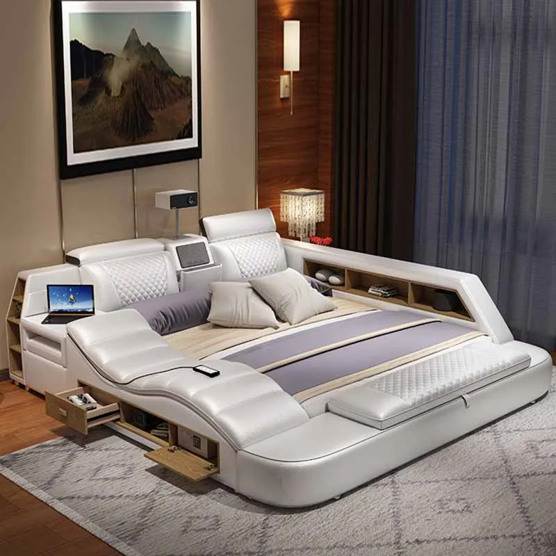 Подголовник деревянная двуспальная кровать King Nordic Ящики Twin Queen