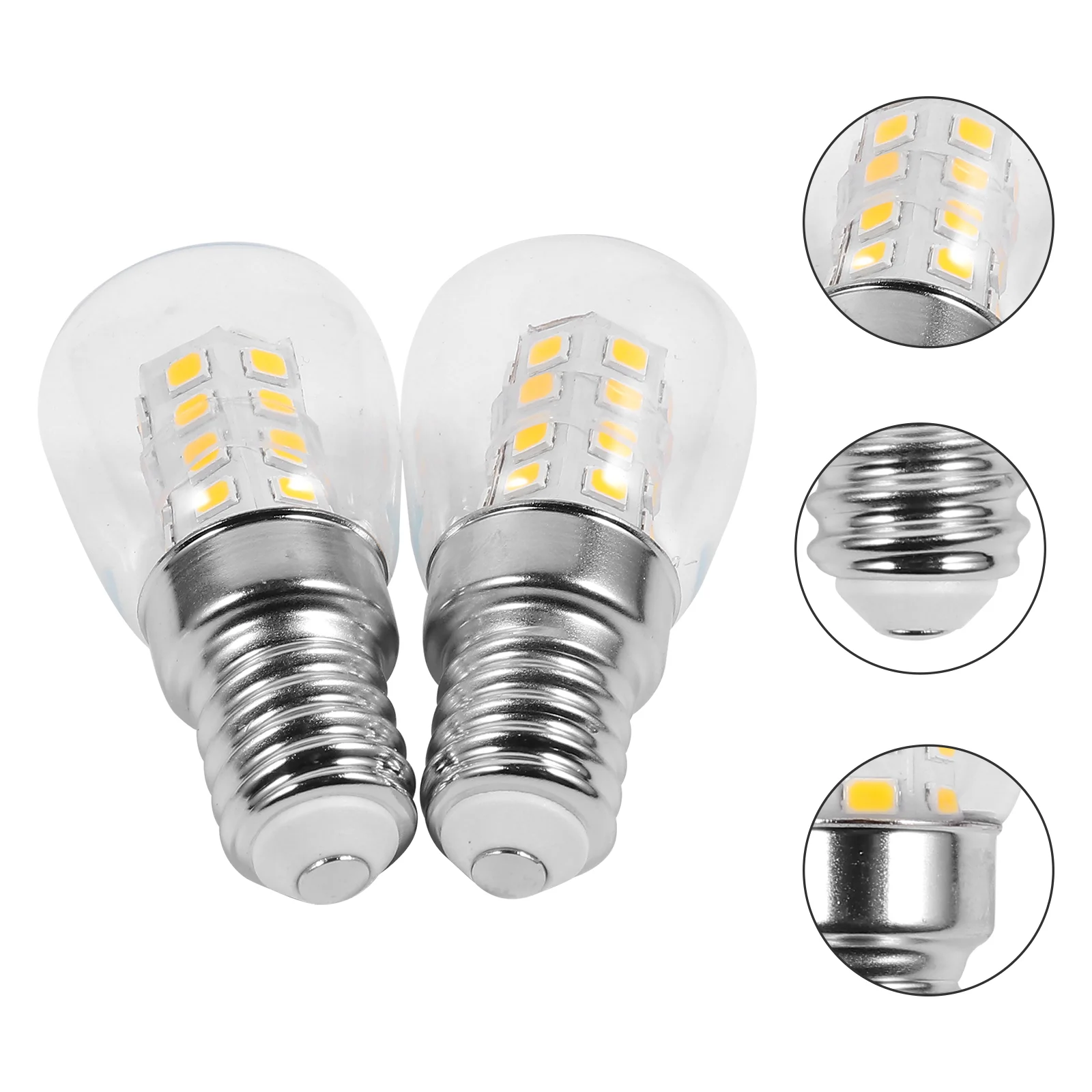 

2 PCS Refrigerator Light Bulb Household Replacement LED Home Sewing Machines Globules Ceramics Microwave Bulbs E14