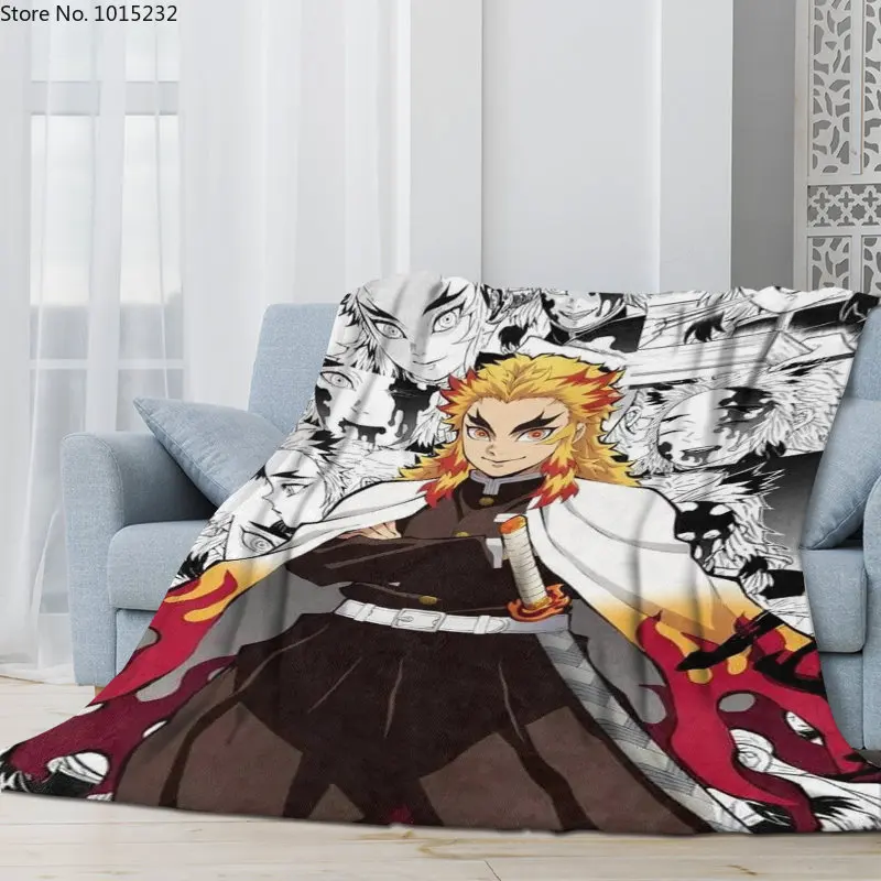 

Одеяло Фланелевое в стиле аниме Rengoku Kyoujurou 3D, тонкое Фланелевое переносное одеяло с мультяшным рисунком для дома, путешествий, офиса 02