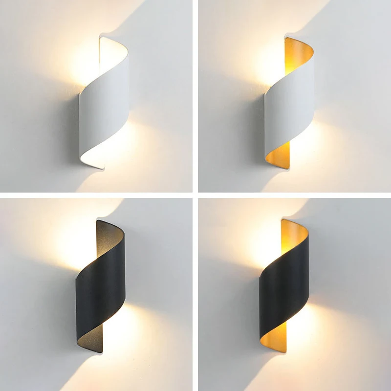 

LED Outdoor Wall Light Waterproof Lamp Outside Modern Spiral Design Nordic Indoor Lights Sconce Lámpara For Home Decor 10W