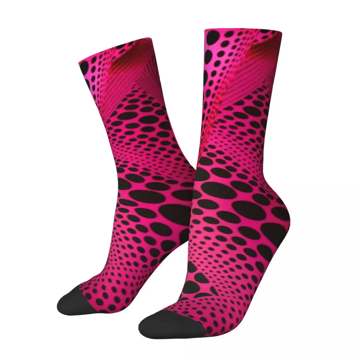 

Retro Pink Artist Sports Socks Yayoi Kusama Art Abstract Dots Pumpkin Polka Pop Aesthetic Middle Tube Socks for Women Men