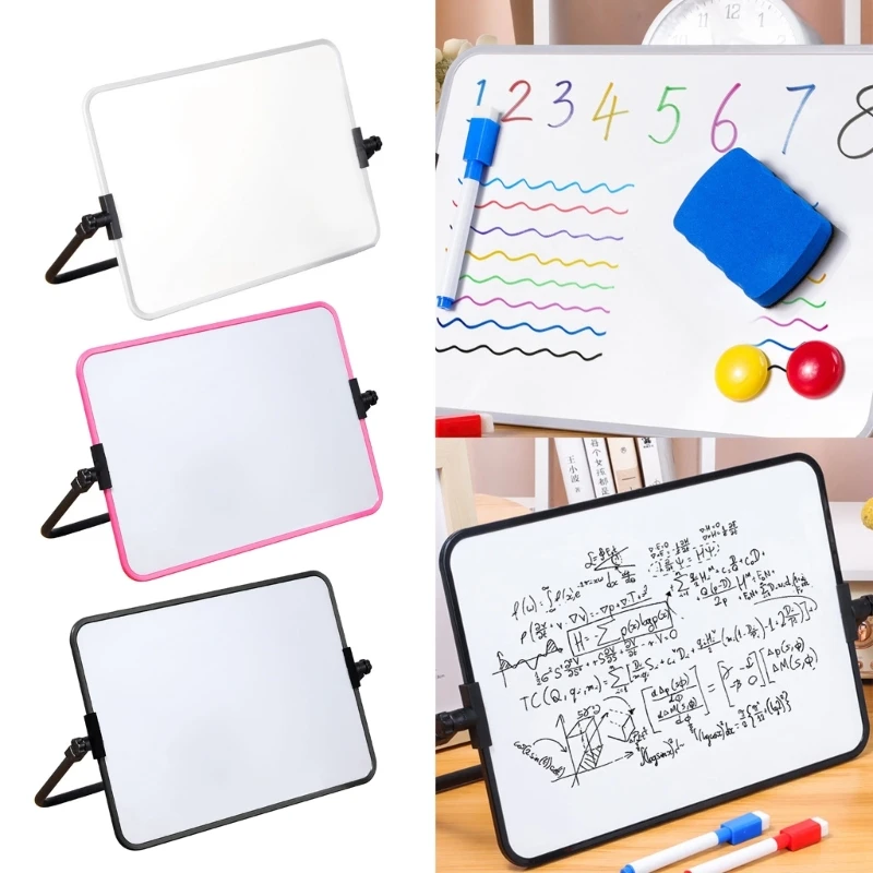 Double Sided Mini Desktop Whiteboard A3 Magnetic White Board Small Whiteboard for Kid Writing Learning at Home Classroom F19E