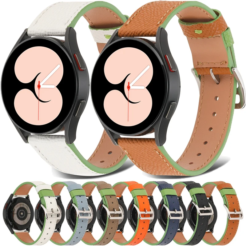 

Ремешок из натуральной кожи для Samsung Galaxy Watch 4/classic/Active 2 46 мм/42 мм/40 мм/44 мм, браслет для Amazfit GTS 2/2e/3, 20 мм 22 мм