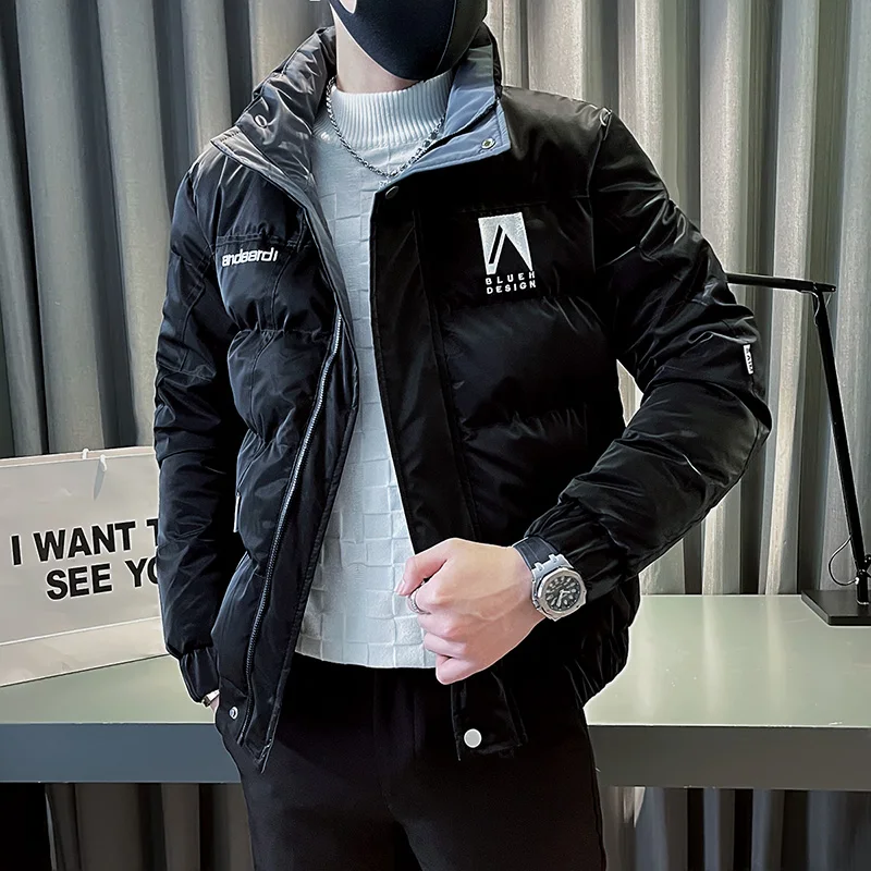 2022 Winter Fashion Short Puffer Parkas Men Casual Slim Thicken Warm Jackets Hiphop Overcoat Social Streetwear Men Clothing 2022