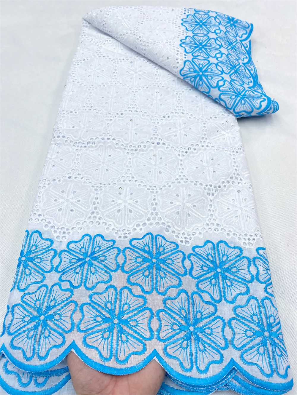 

PGC African Cotton 2022 Embroidered Nigerian Swiss Volie Lace Fabric High Quality French Lace Fabric For Wedding Dress YA4839B-7