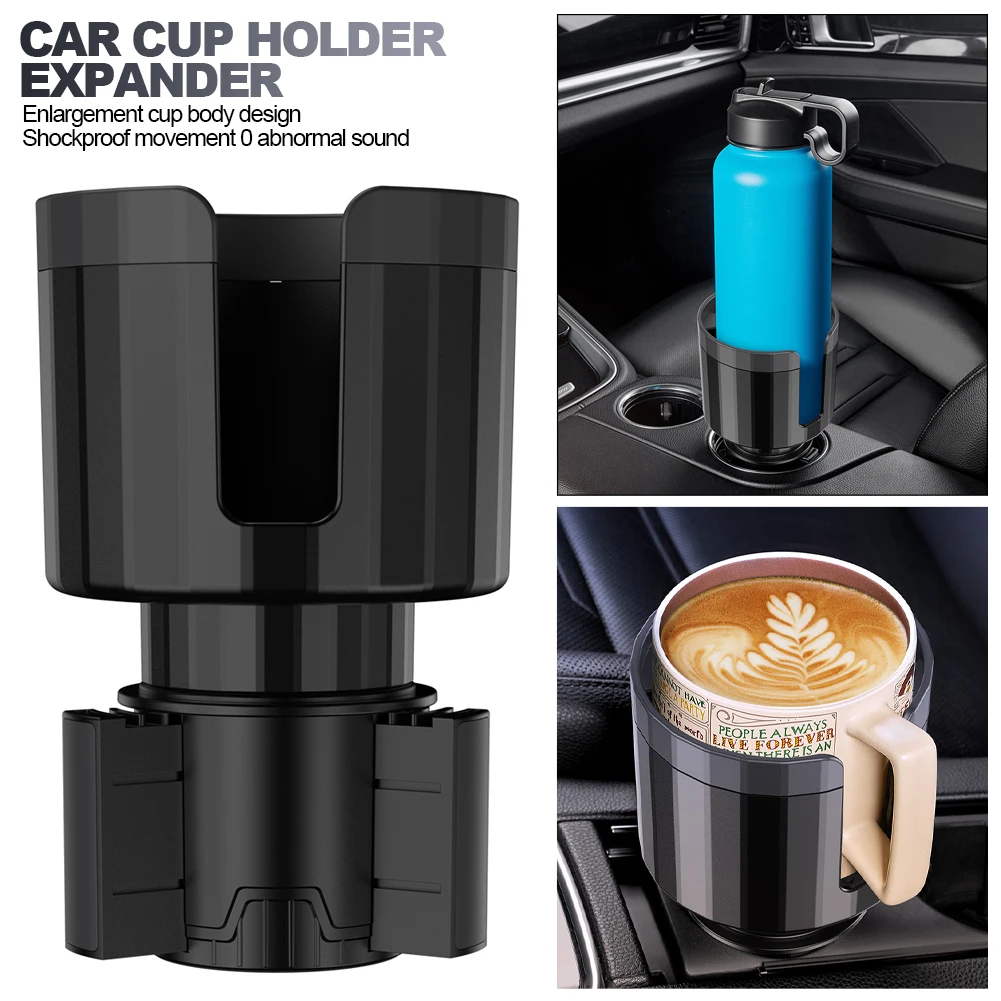 

Large Car Cup Holder Expander With Adjustable Base Cup Holder Adapter Organizer For Bottles And Cups ≤105mm Car Accessories
