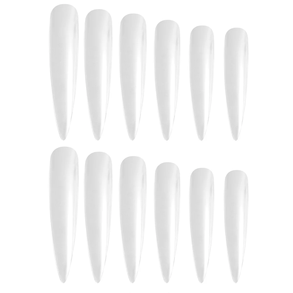 

10 Packs 120PCS Artificial Fingernails Stiletto Nail Tips Coffin Sharp False Nail Practice Nail Tip Nail Salon Accessories for