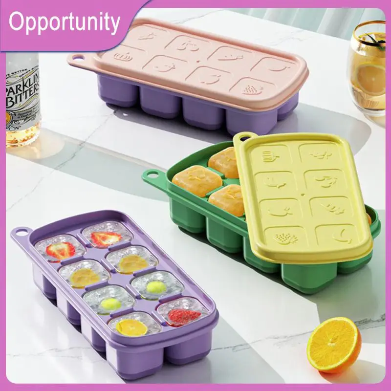 

Easy Demoulding Ice Mold With Lid Stacking Ice Storage Box Durable Ice Tray Ice Cups Food Grade Ice Maker Kitchen Tools Ice Box
