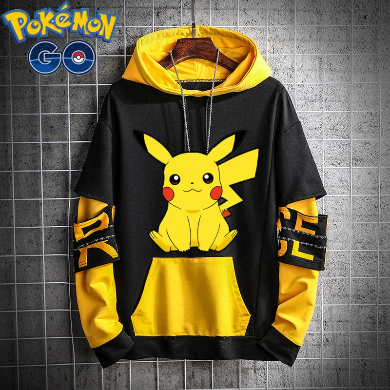

Pokemon Hoodie Autumn Pop Anime Figure Pikachu Around Cute Boys And Girls Casual Pullover Sweatshirt Student Tops Loose Version