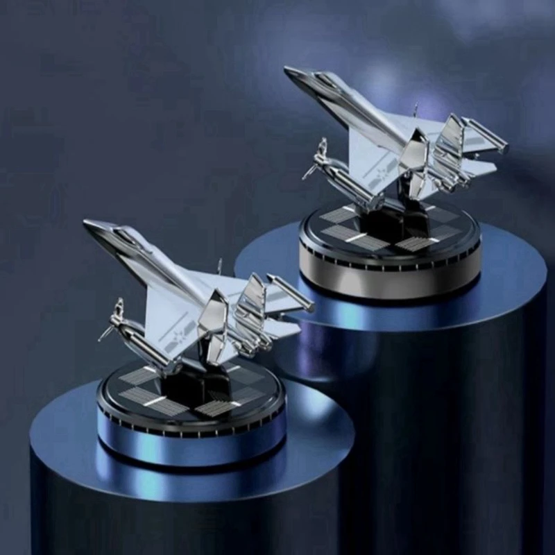 

Solar Car Air Freshener Fighter Perfume Dashboard Perfume Fashion Alloy Airplane Aroma Car Air Purifier car ornament