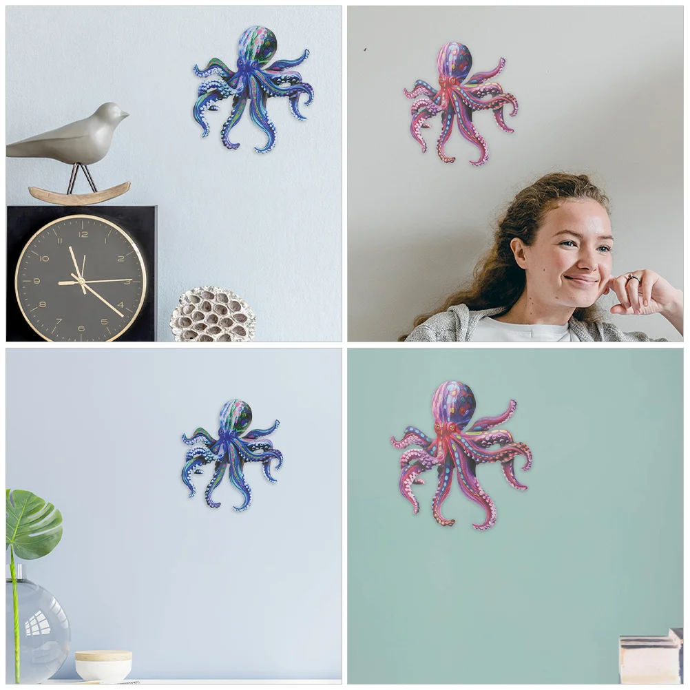 2 шт. цветной железный настенный кулон в виде осьминога декор уличные декорации