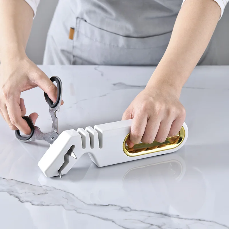 

Kitchen Knife Sharpener New Household Fast Scissors Sharpening Hole Sharpening Stand Multifunctional Diamond Sharpener Home