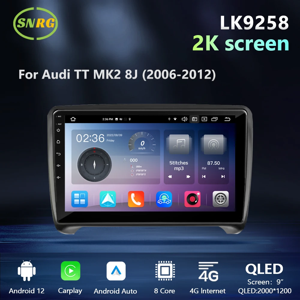 

Автомобильный радиоприемник SNRG Android 9 дюймов 2K экран для Audi TT MK2 GPS навигация Carply Авто USB звук мультимедийный плеер стерео приемник