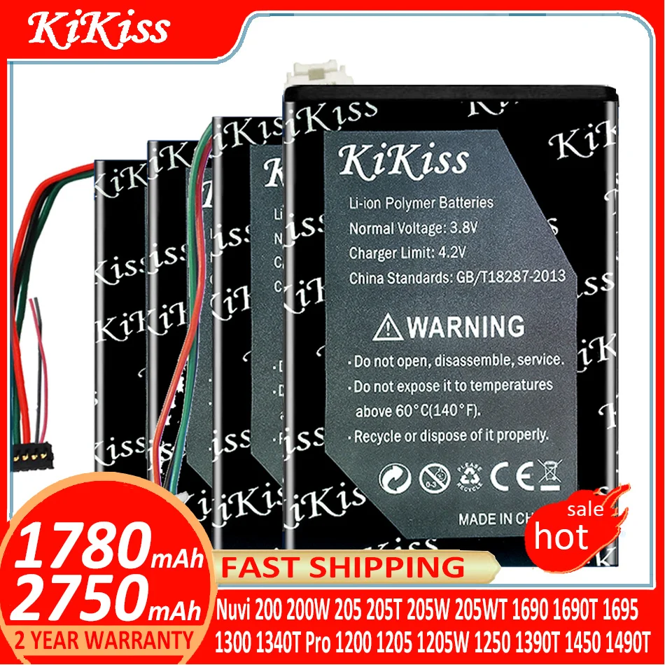 

KiKiss Battery For GARMIN Nuvi 200 200W 205 205T 205W 205WT 1690 1690T 1695 1300 1340T Pro 1200 1205 1205W 1250 1390T 1450 1490T