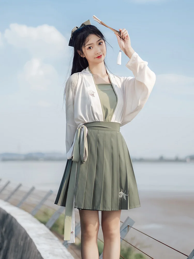 Короткая блузка Song-made плиссированная юбка оригинальное улучшенное платье ханьфу