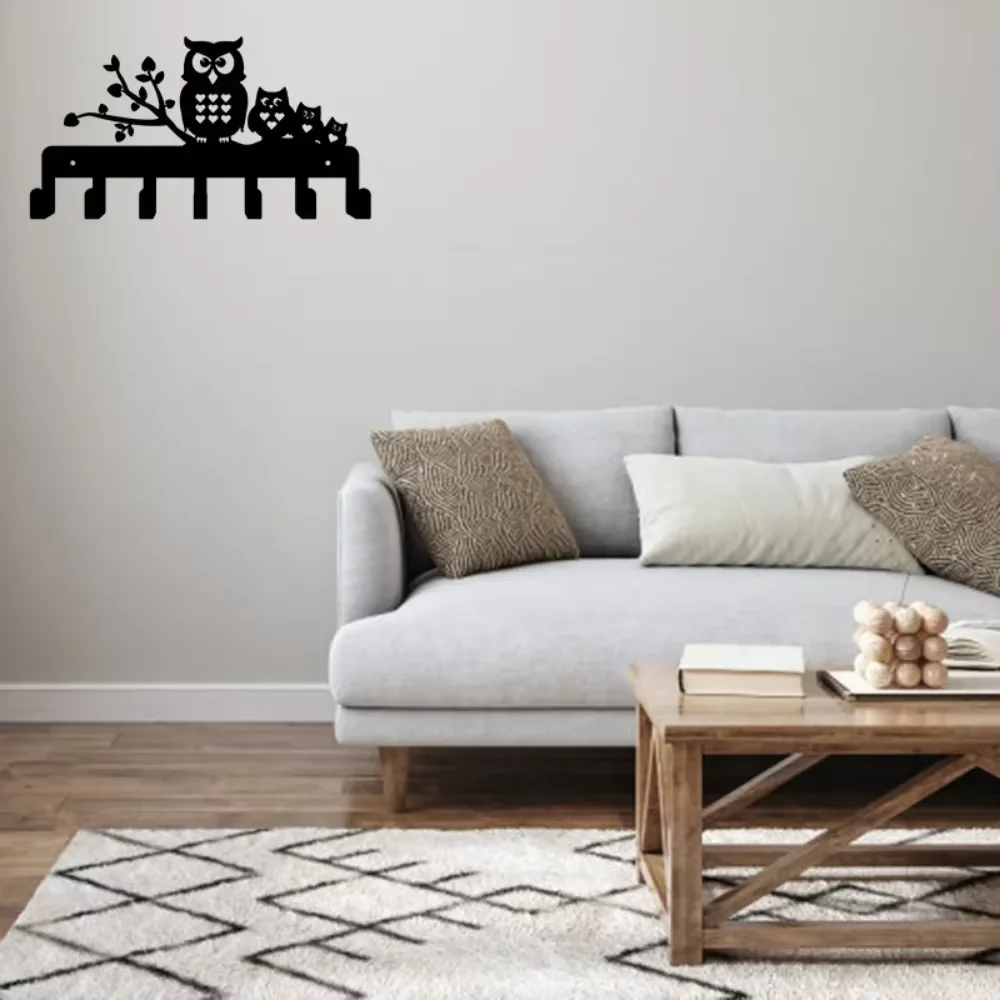 Iron Crafts Multifunktionaler Metall Eulen Schlüsselhalter Wandmontage mit Haken ljub практиischen Aufbewahrung von Schlüsseln