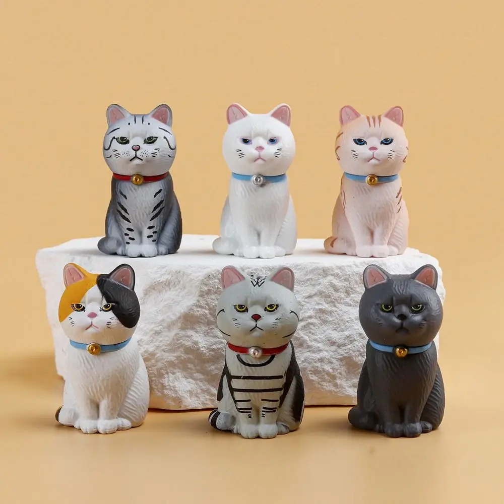 Статуя из ПВХ имитация кошки модель куклы маленький колокольчик черный кот