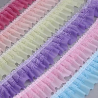 2yd 70mm chiffon lace home textile lotus leaf pleated clothing skirt toy handicraft shoes and hats discount lace