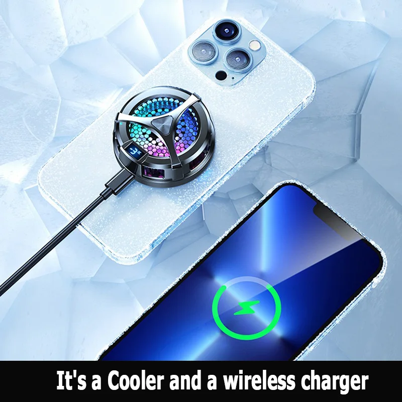 X36 Phone Semiconductor Magnetic Cooler Aluminum Wireless charging Two gear adjustment Silent cooling With Elastic back clip