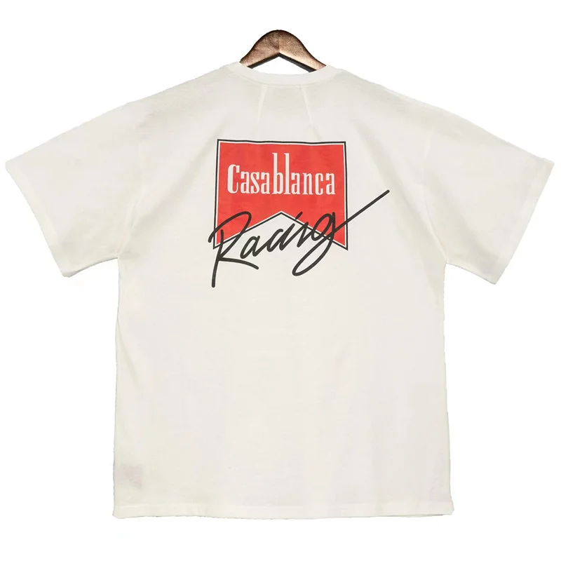 

Tide Brand Summer New Crown Flag High Street Vintage Loose Crew Neck Short Sleeve T-Shirt RHUDE Men's And Women's T-Shirt Top