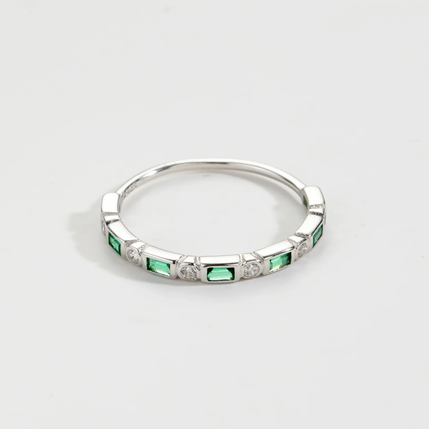 VEWANT 925 пробы Серебряный Зеленый CZ тонкий прямоугольный женский роскошный изящный