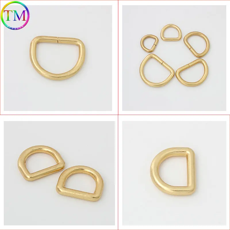 10-50 Pieces Satin Gold Openable Metal D Ring Buckle Removable D Ring For Leather Bag Adjustable Buckle DIY Bag Accessories