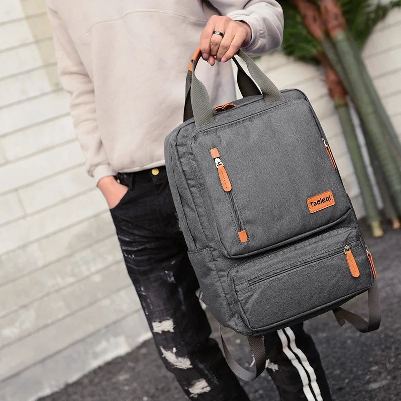 

Casual Business Men Computer Backpack Light 15 Inch Laptop Bag Waterproof Oxford Cloth Lady Anti-theft Travel Backpack Gray