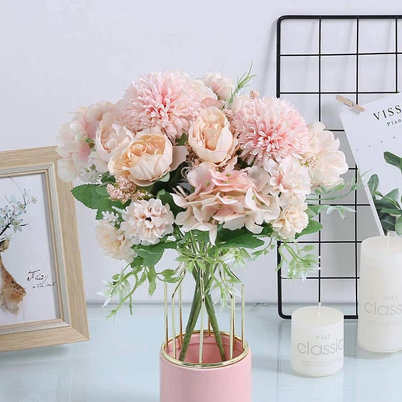 

7 Head Peony Flowers Beautiful Artificial Bouquet Silk Fake Flowers DIY Wreath Wedding Holiday Party Home Indoor Decoration