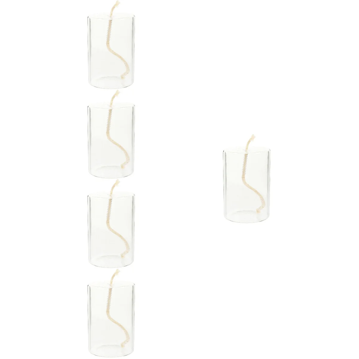 

5 Sets Tabletop Oil Lamp Transparent Cylindrical Oil Lamp Kerosene Lamp