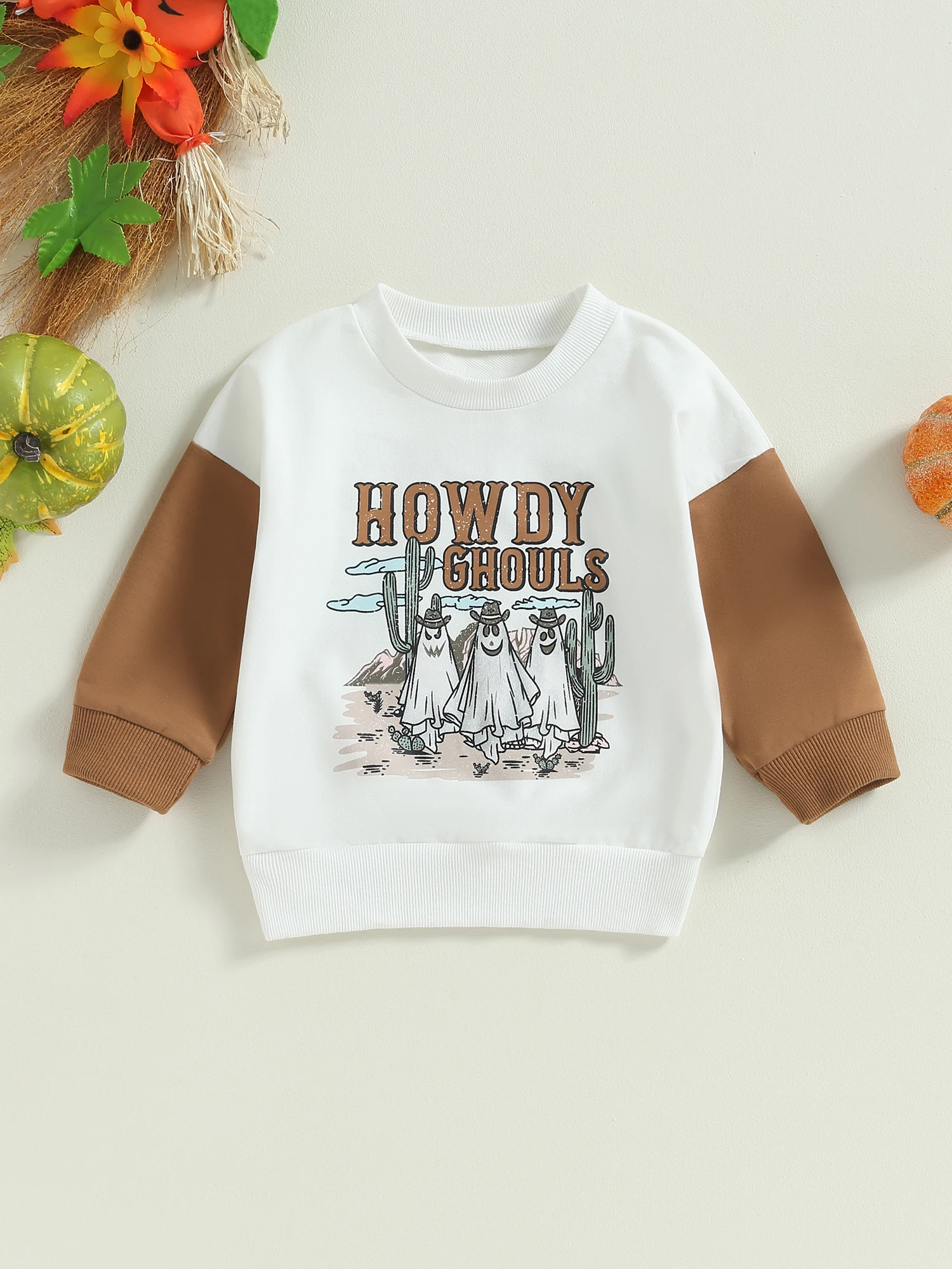 

Adorable Infant Halloween Outfit Pumpkin Patch Print Sweater with Cozy Long Sleeves and Crewneck Pullover