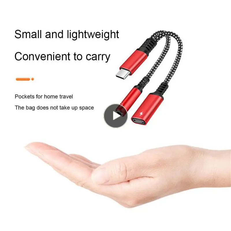

2-in-1 3.5mm Pd30w/60w Adapter Fast Charging Data Cable Converter Type C Cable Headphone Adapters Mobile Phone Accessories