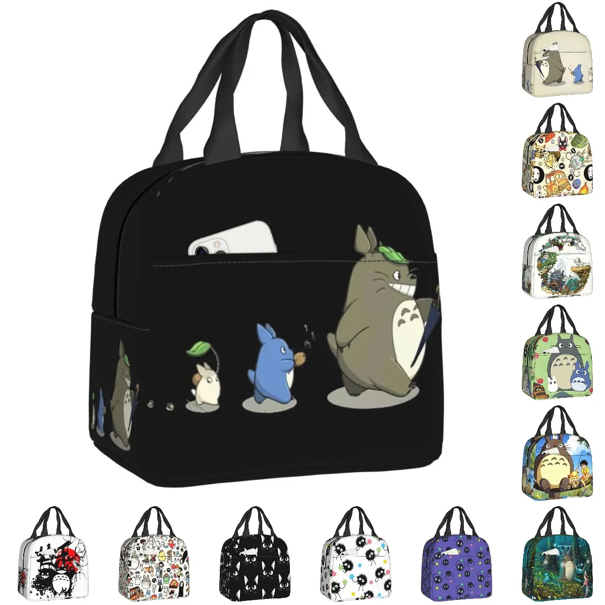 My Neighbor Totoro Miyazaki Hayao Anime Insulated Lunch Bag for Women Kids Portable Studio Ghibli Cooler Thermal Tote Bento Box