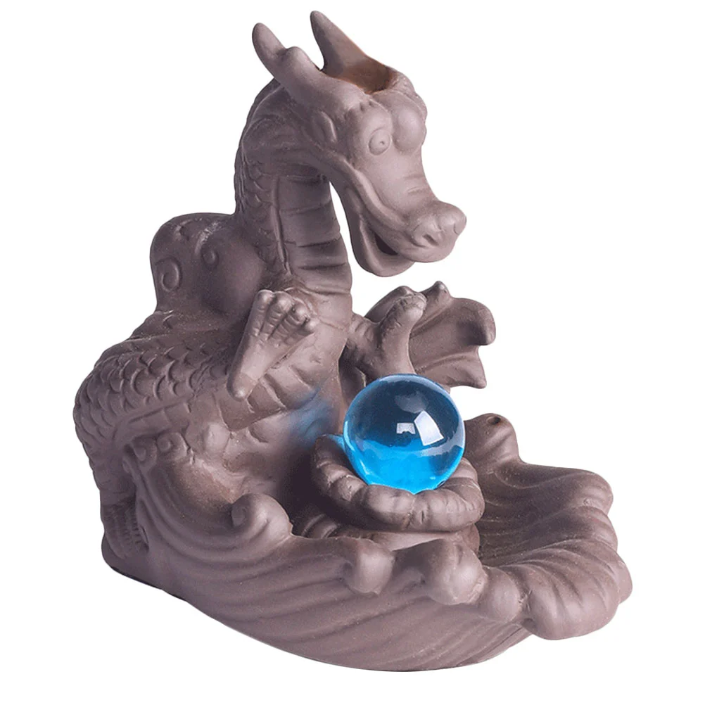 

Burner Censer Backflow Dragon Purple Sand Statue Elephantchinese Burning Frankincense Shaped Tower Holders Waterfall