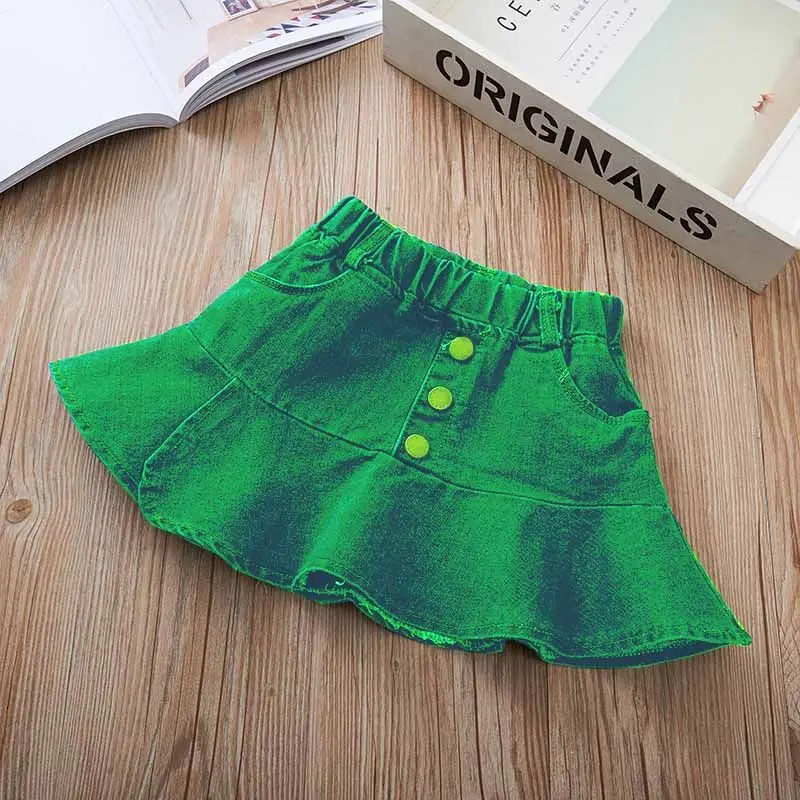 

Юбка-трапеция выше колена, с эластичным поясом, хлопковая, с рюшами