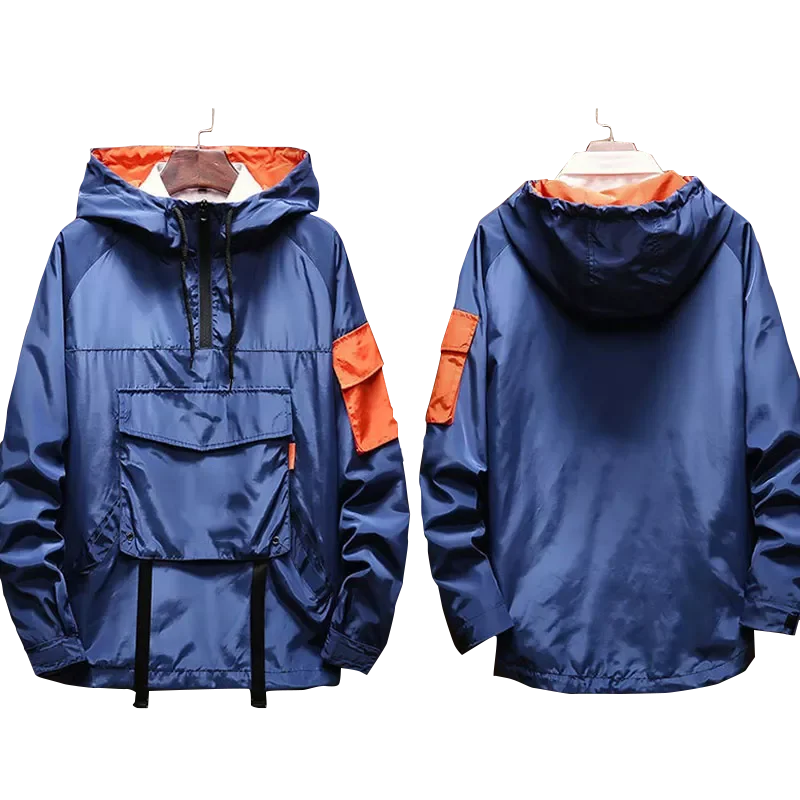 

NEW IN Men's Techwear Cargo Jackets Multi-pocket Waterproof Windbreaker Hoodies Japanese Streetwear Hooded Coat Hip Hop Ma