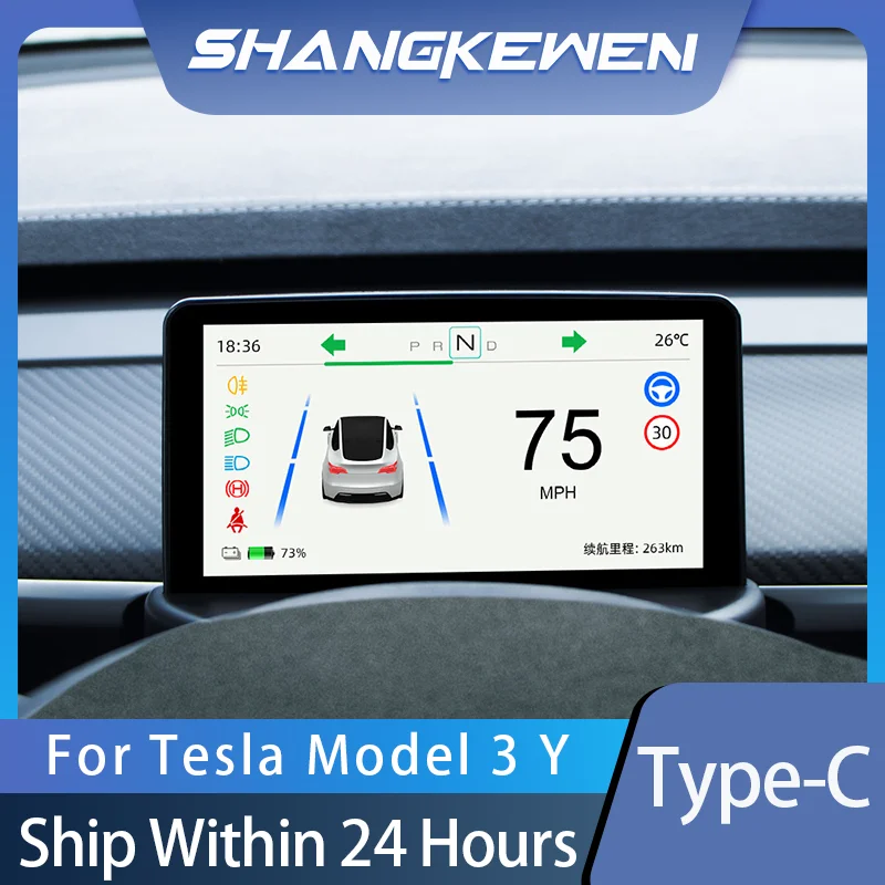 

Newest 5.16'' Model 3 Y HUD Screen Dashboard Cluster Instrument HD LCD Meter Speedometer For Tesla Modification Car Accessories